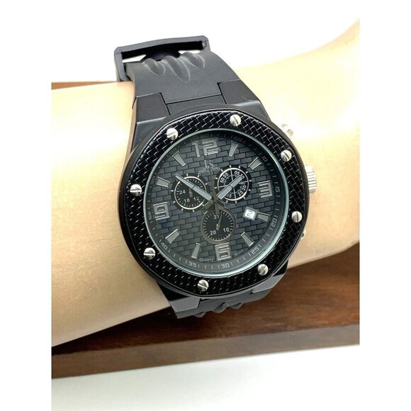Joshua & Sons Rubber Band Wristwatches for sale | eBay Joshua & Sons Men\'s Watch JS62BK Quartz Chronograph Black Dial Rubber Ba…
